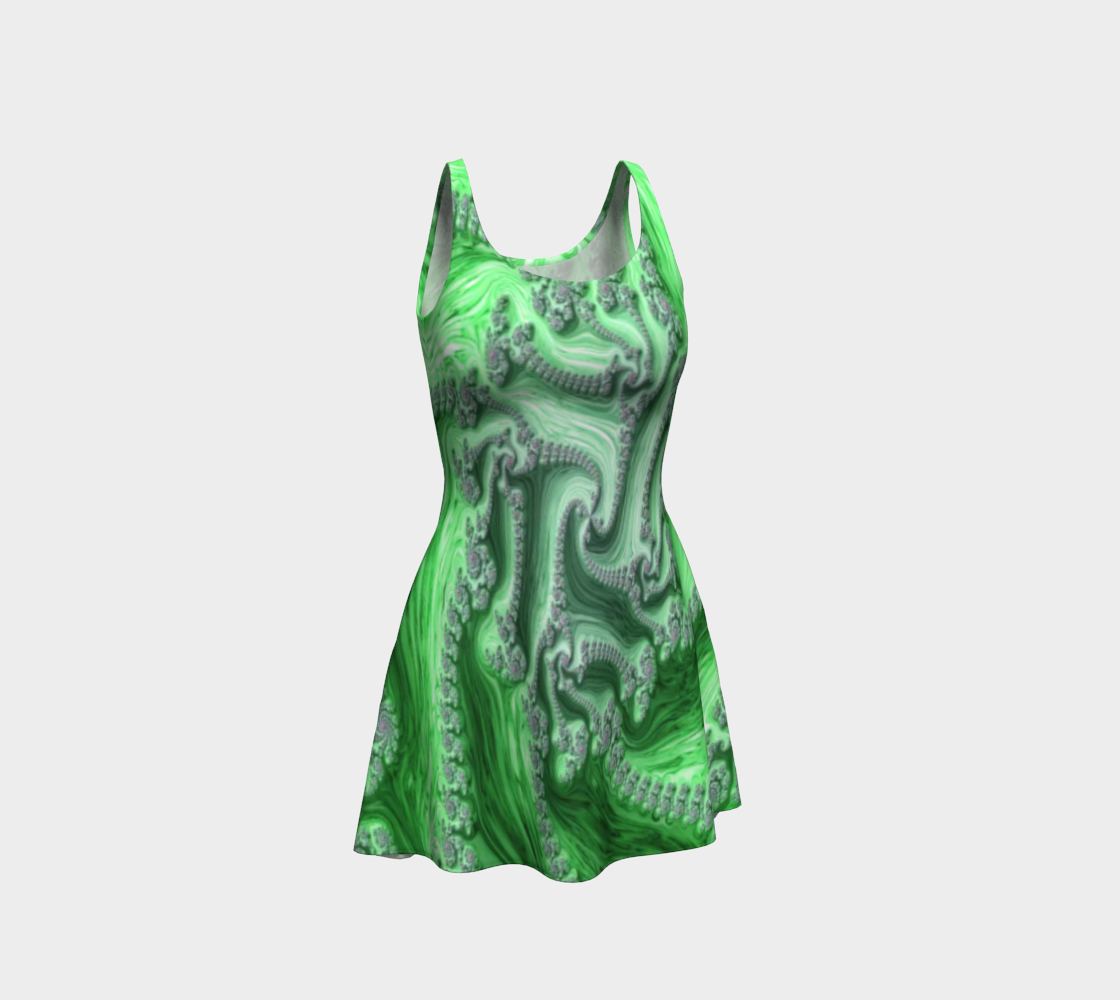 Fractal Lime Sherbert Flare Dress