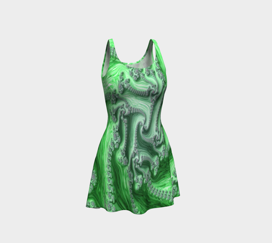 Fractal Lime Sherbert Flare Dress