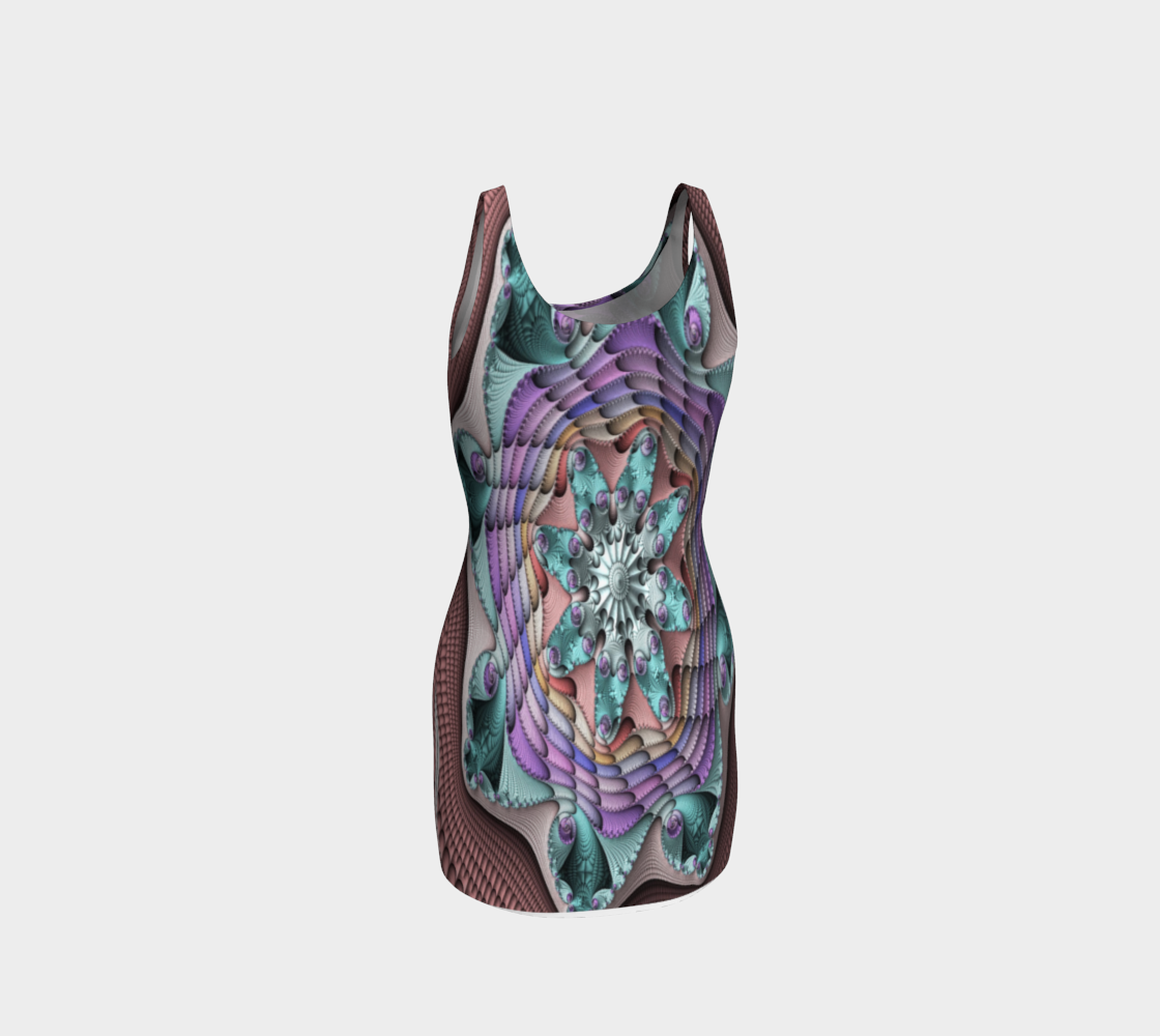 Fractal Cool Rose Bodycon Dress