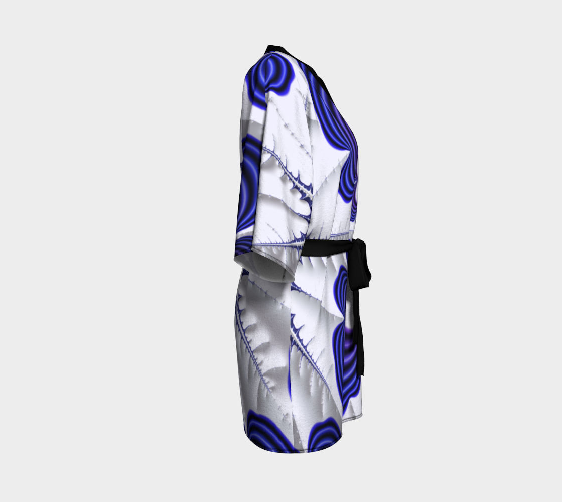 Blue Royal Custom Silk Kimono Robe by frACTalACTions brand