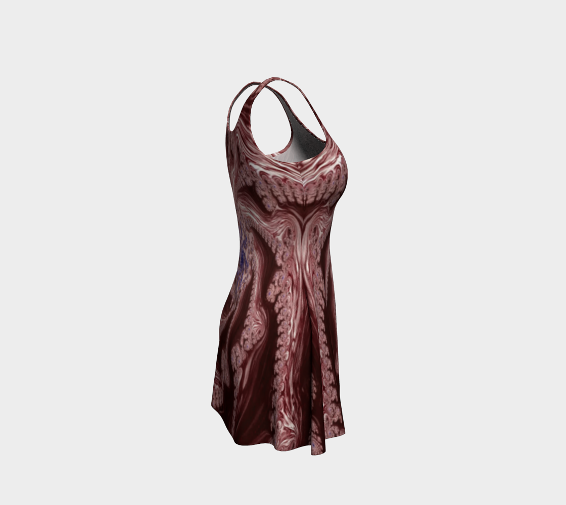 Fractal Red Fusion Flare Dress
