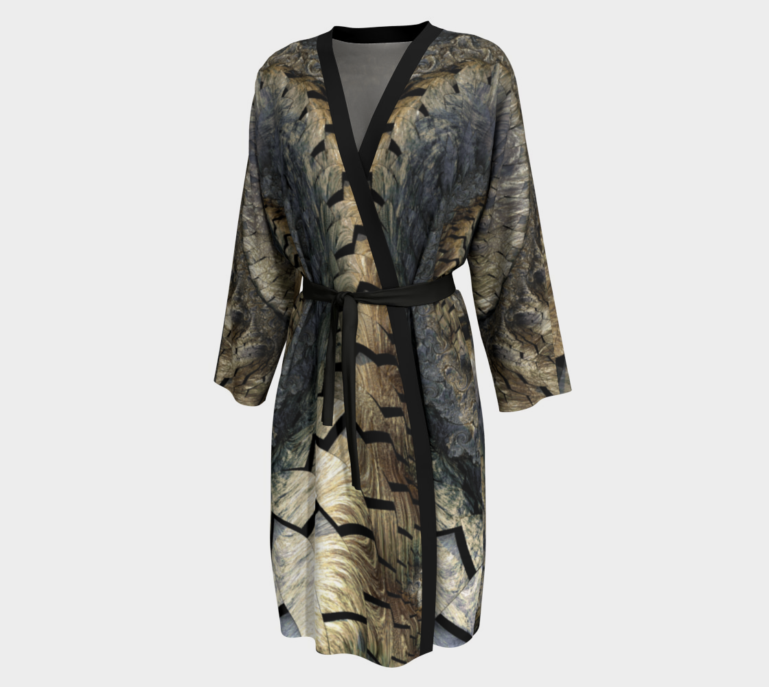 Steel Rise Silk Robe with bamboo trim