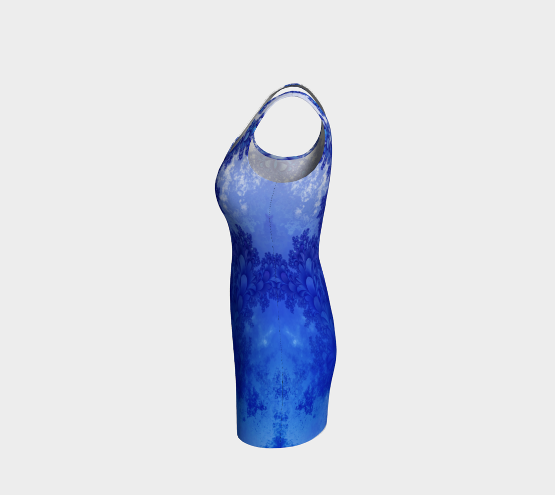 Fractal Blue Spring Bodycon Dress