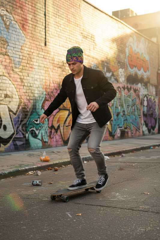 Fluid Band Blue Beanie