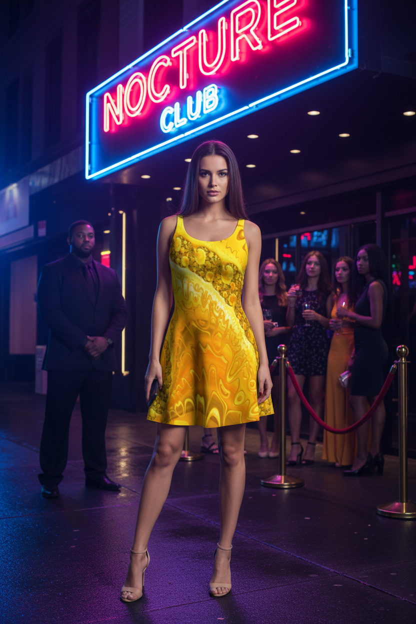 Fractal Yellow Sunshine Flare - outside club
