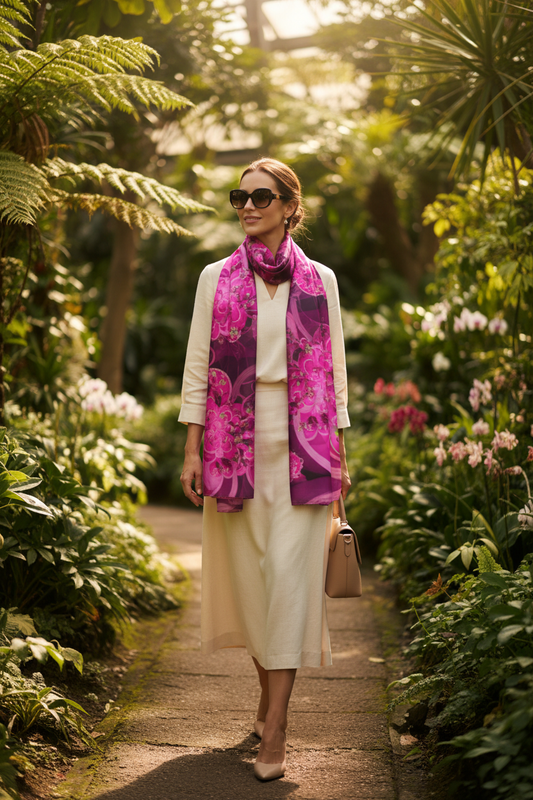 Hot Pink Silk Scarf