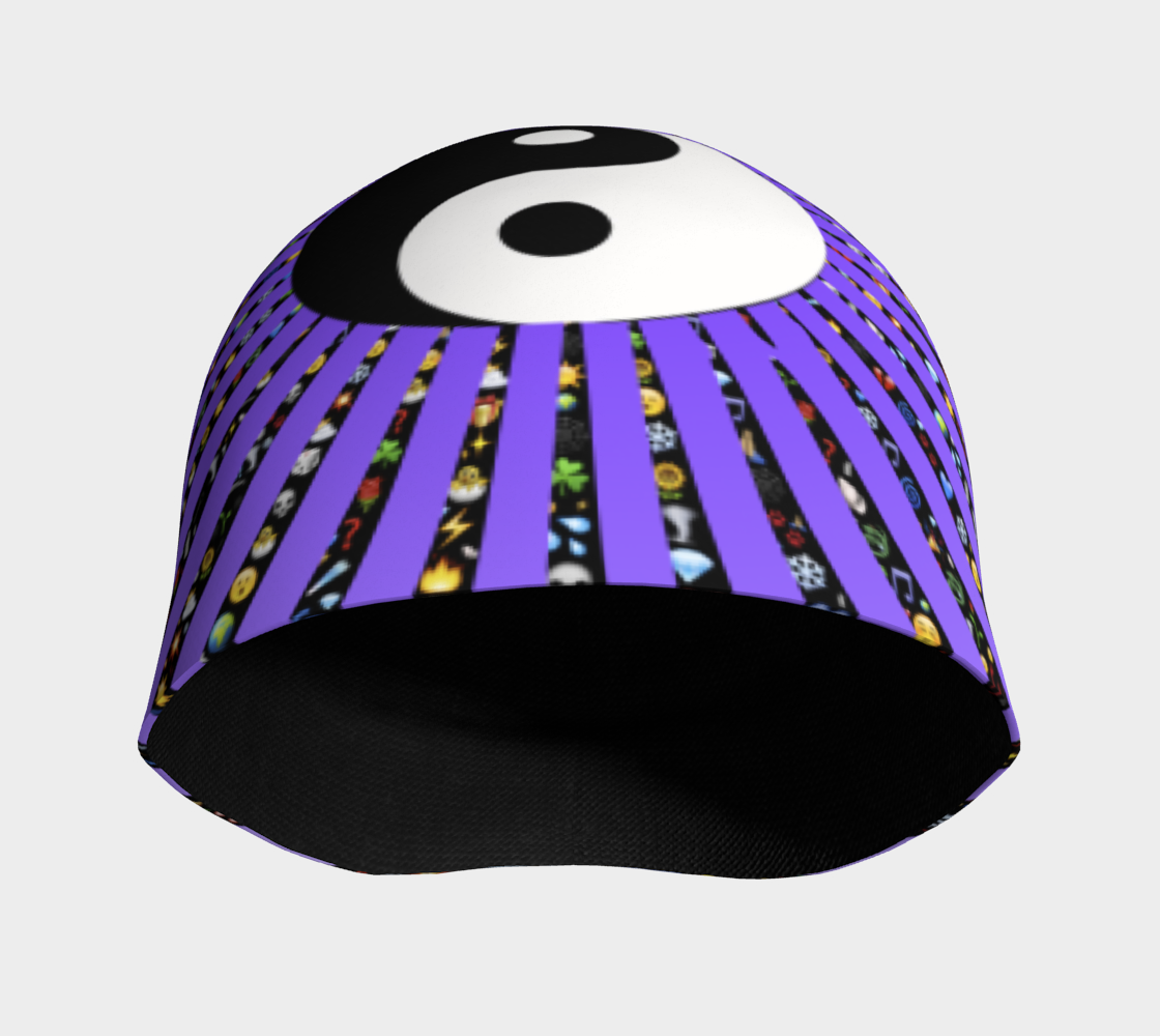 Fractal Caps Lavender Yin Yang Beanie