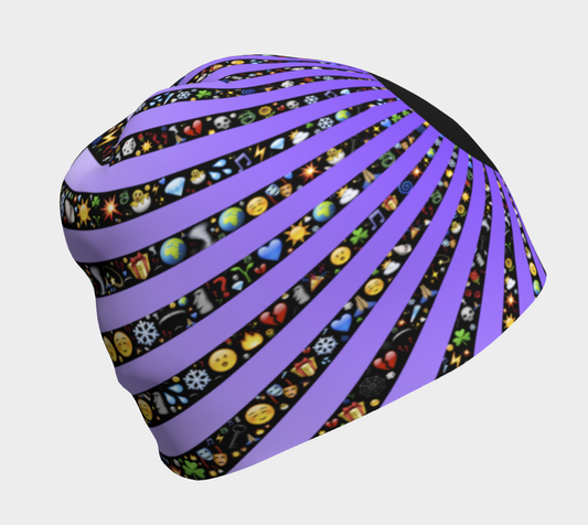 Fractal Caps Lavender Yin Yang Beanie