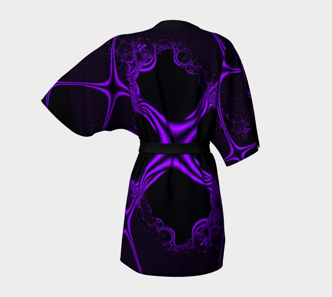 CHAINLINK PURPLE SILK TWILL KIMONO ROBE BY FrACTal ACTions