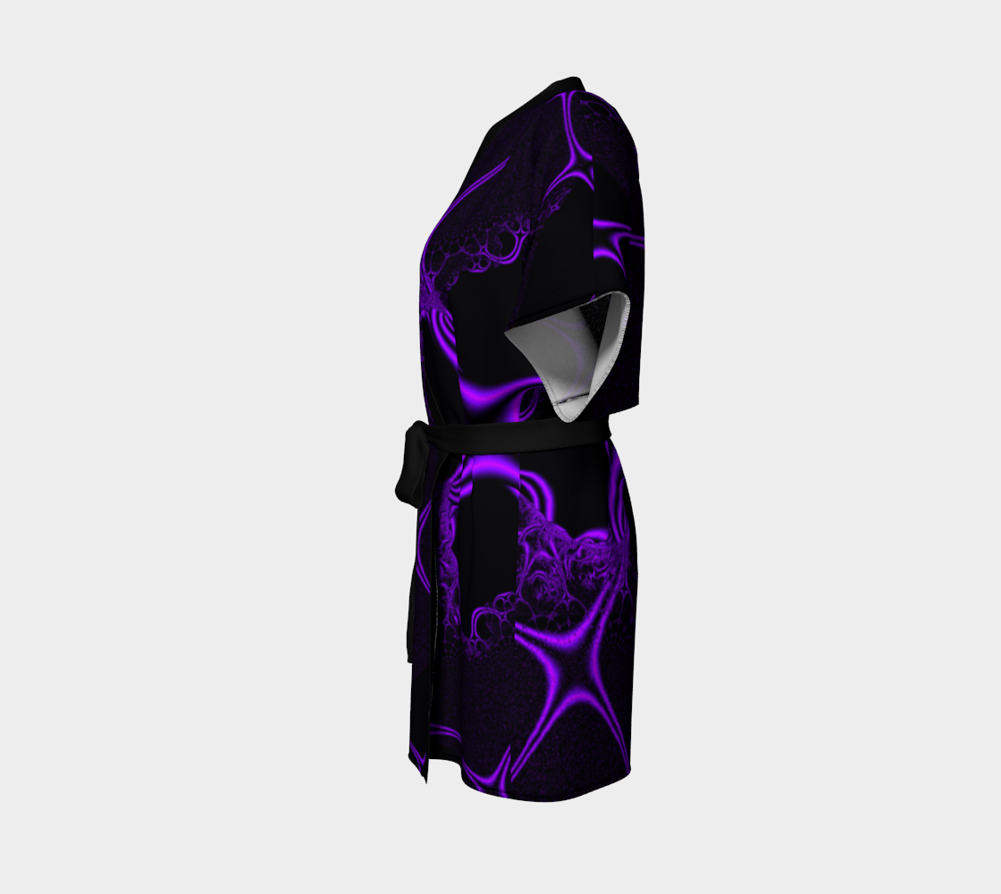 CHAINLINK PURPLE SILK TWILL KIMONO ROBE BY FrACTal ACTions