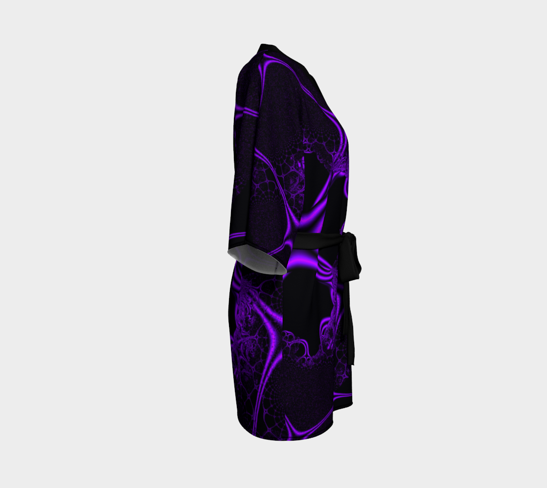 CHAINLINK PURPLE SILK TWILL KIMONO ROBE BY FrACTal ACTions