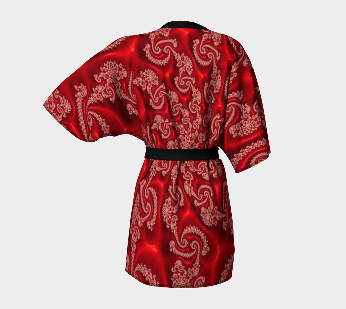 IN SYNC RED SILK KIMONO ROBE