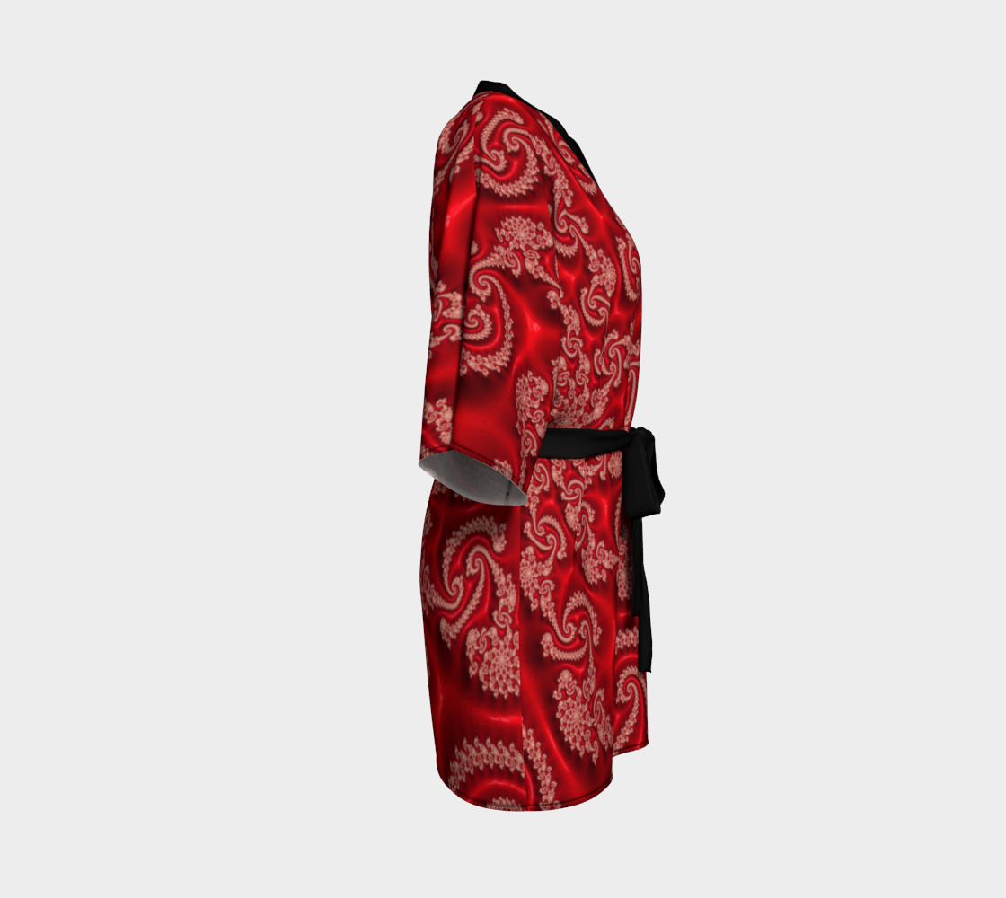 IN SYNC RED SILK KIMONO ROBE