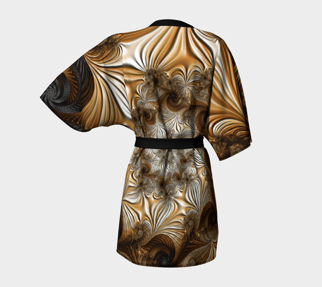 GOLD RUSH SILK TWILL KIMONO ROBE