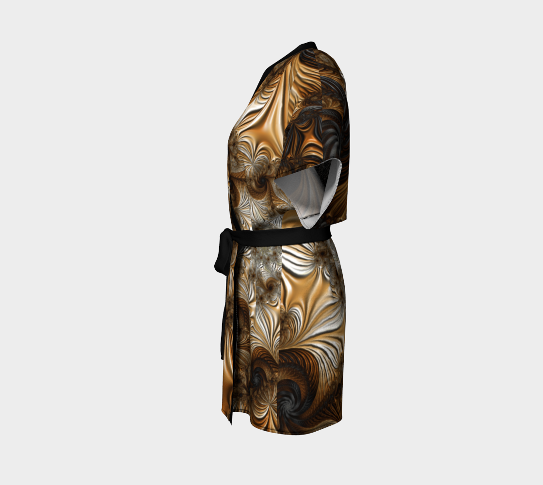 GOLD RUSH SILK TWILL KIMONO ROBE