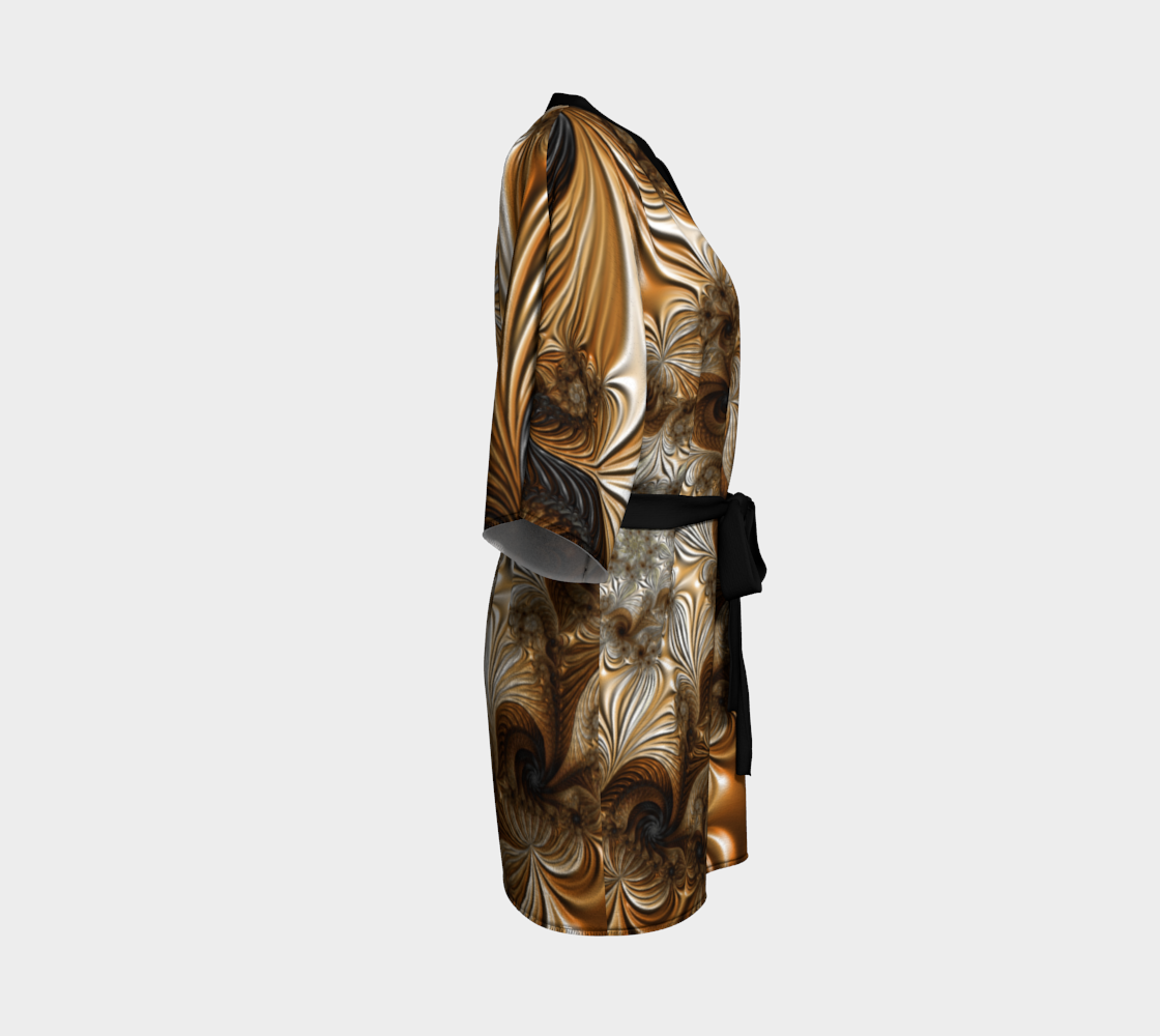 GOLD RUSH SILK TWILL KIMONO ROBE