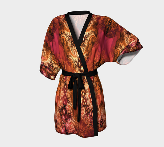 GOLD RUSH SILK KIMONO ROBE