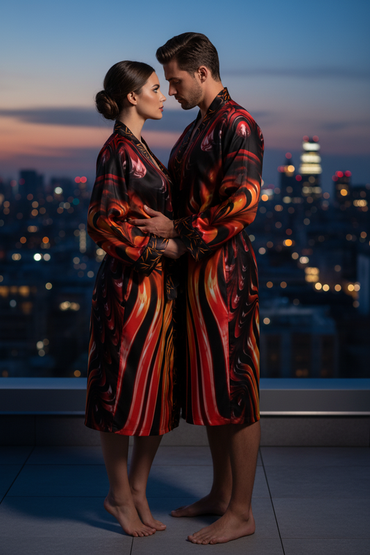 Red Siren Night Robe Couple